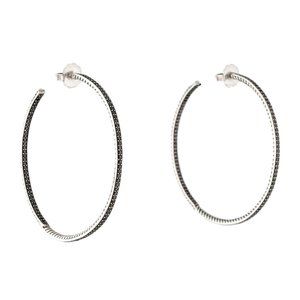 DAVID YURMAN DIAMOND STERLING SILVER 925 REVERSE SET CABLE HOOP EARRINGS